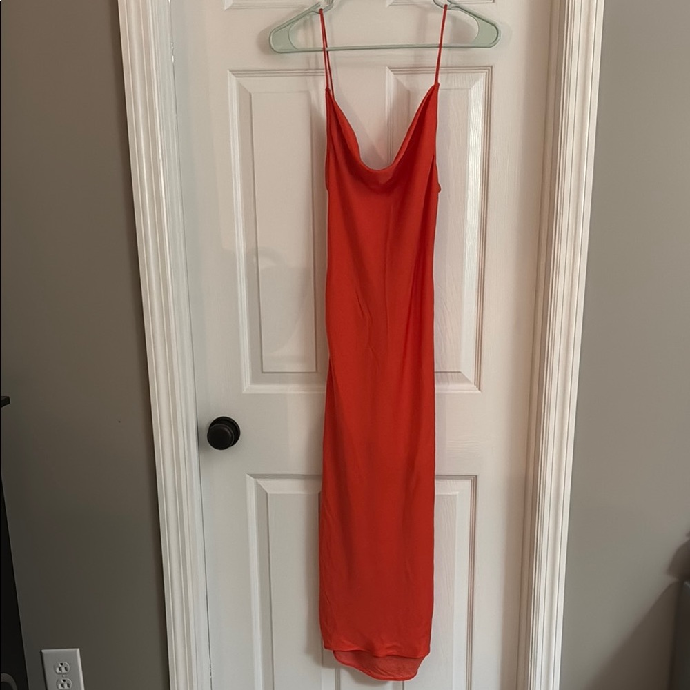 Free People Vibrant Orange Convertible Slip Dress